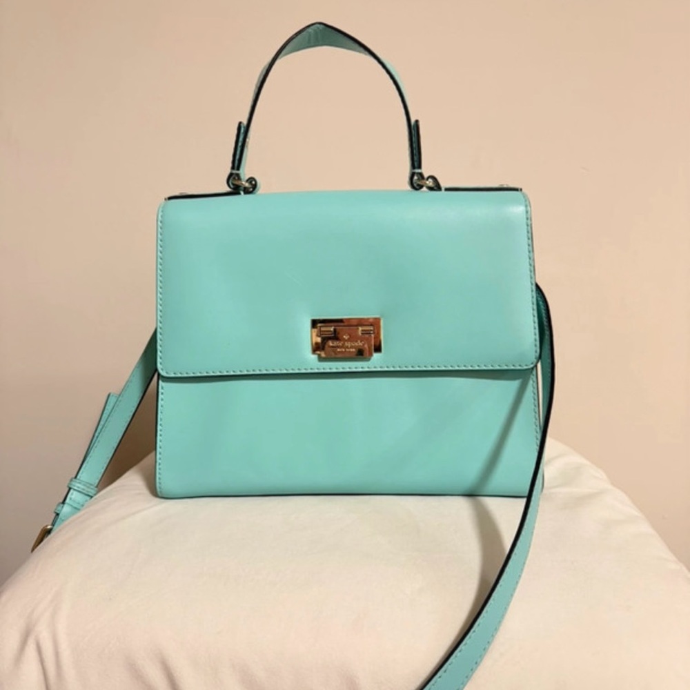 Kate Spade Doris 2Way Leather Crossbody Purse Bag Robin's Egg Blue
